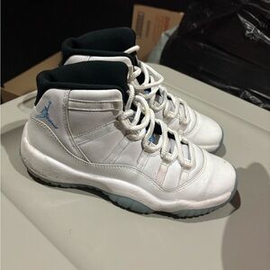 Jordan Kids White and Light Blue High-Top Sneakers